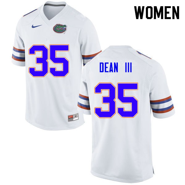 Women #35 Trey Dean III Florida Gators College Football Jerseys White